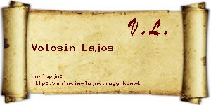 Volosin Lajos névjegykártya